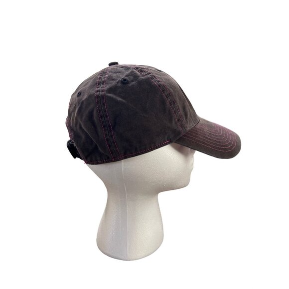 Adidas Womens Adjustable Distressed Baseball Cap With Pink Stitching & Embroider - Picture 6 of 8